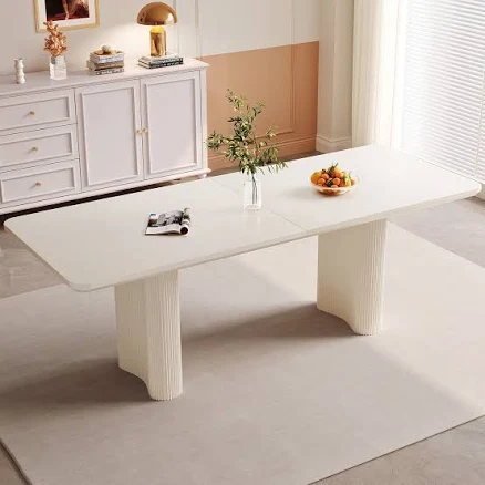 Guyii Modern White Rectangular Dining...