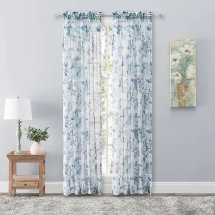 Whimsical Sheer Rod Pocket Curtain Panel