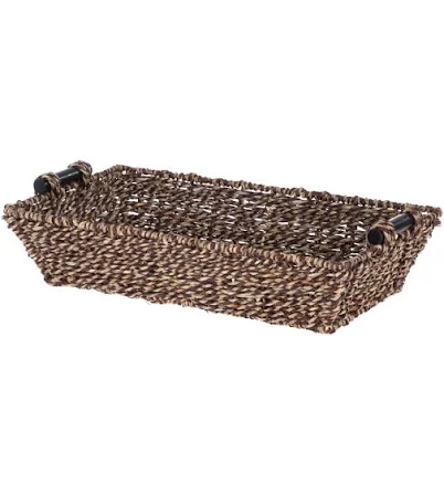 Mainstays Seagrass Basket with Wood H...