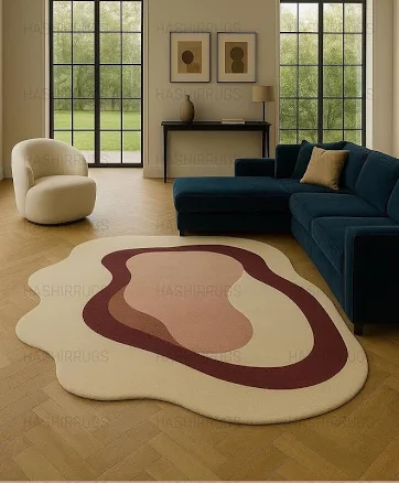 Modern Abstract Area Rug - Irregular ...
