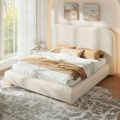 AMERLIFE Queen Cloud Upholstered Plat...