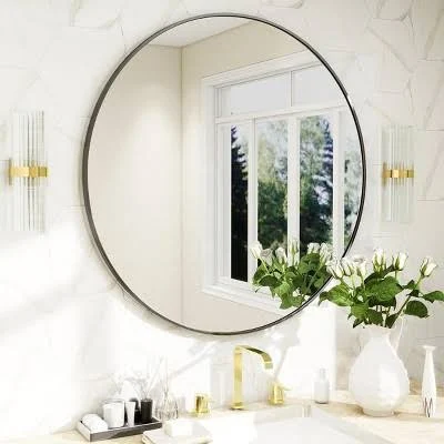 24” Round Metal Frame Circle Mirror