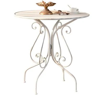 French Country Distressed White Iron ...