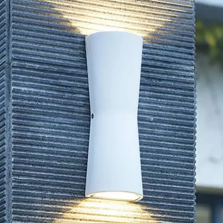 Cylinder White Metal LED Exterior Up ...