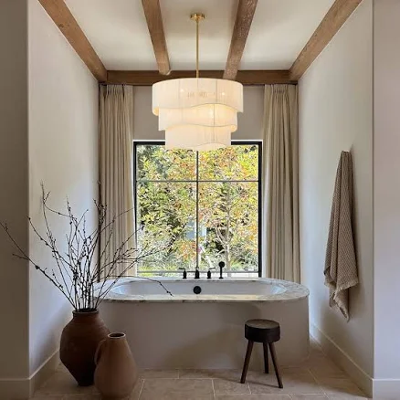 LightFixturesUSA 3-Tier Boho Beige Wo...