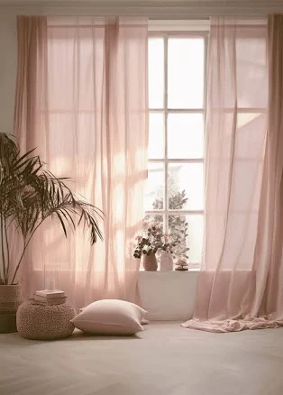 Blush Pink Linen Curtains