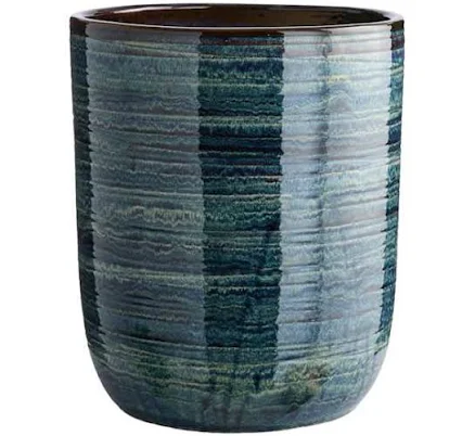 Callum Blue Ceramic Outdoor Planter, ...