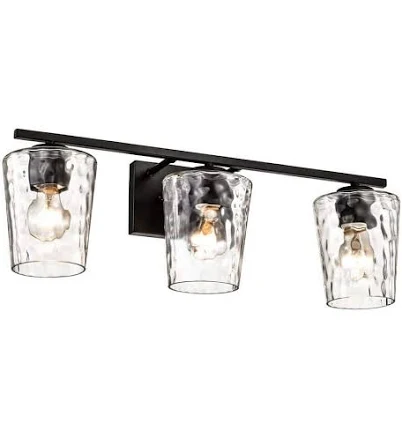 Edvivi 23 in. 3-Light Matte Black Van...