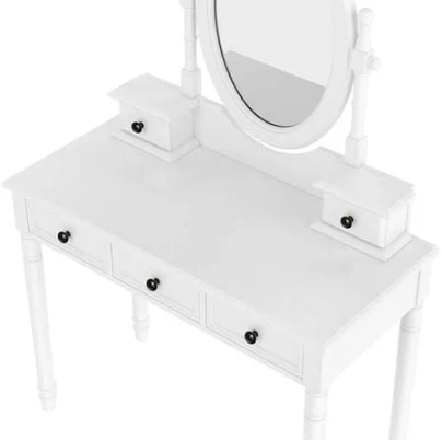 White Vanity With Adjustable Mirror, ...