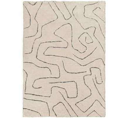 Crosby St. Ivory Geometric Shag Rug
