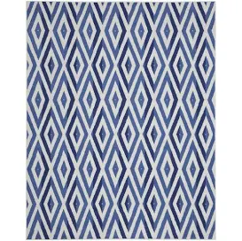 HomeRoots 8 ft. x 10 ft. Ivory and Bl...