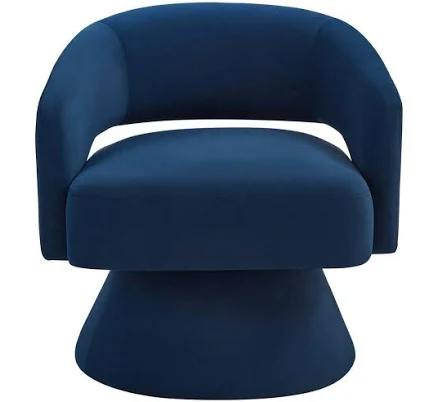 Velvet Round Swivel Barrel Chair