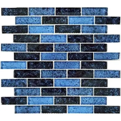 Dark Pool Glass Mosaic Tile Blue 1x3 ...