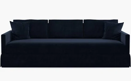 Skirted Track Arm Sofa, Navy Luxe Vel...