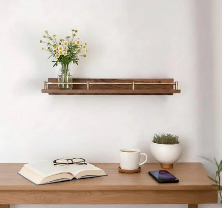 Floating Wall Shelves, Brass Gallery ...