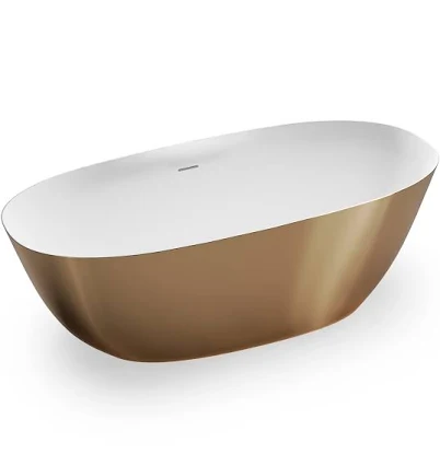 Ruvati 71-inch Matte Gold and White e...