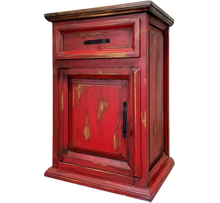 Traditional Small Rustic Nightstand O...