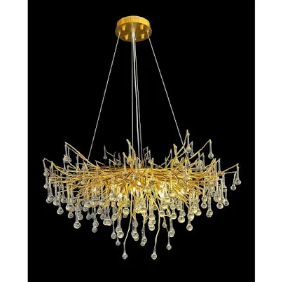 Modern Gold Round Crystal Tree Branch...