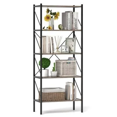 Costway 5-Tier Bookshelf with Open Sh...