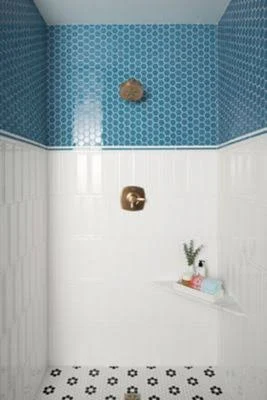 The Tile Shop Hex Matte White Black F...