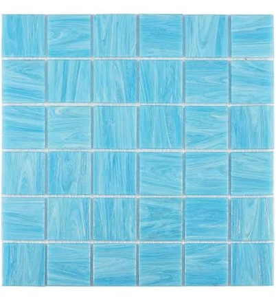 Light Blue Glass Mosaic Pool Tile Sheet