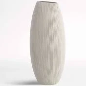 Crate & Barrel Alura Cream Tall Vase
