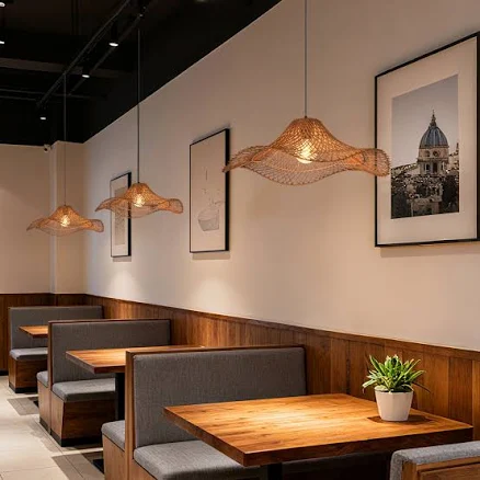 Lamppo Handwoven Rattan Wave Pendant ...