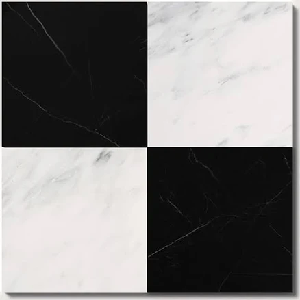 Bella White, Black Polished Checkerbo...