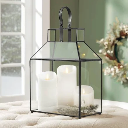 Rectangular Glass and Metal Lantern