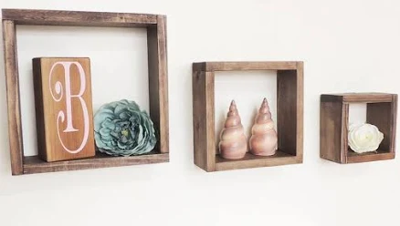 Geometric Cube Shelves (Set of 3): Da...