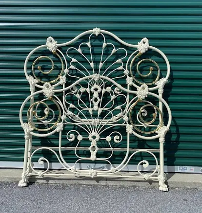 Gorgeous Ornate Off White Cast Iron a...