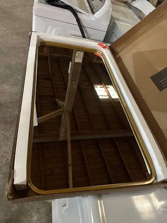 Gold Rounded Corner Wall Mirror Moder...