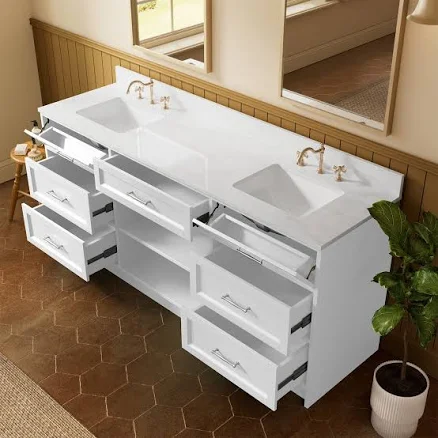 Serwall 72 in White Double Ceramic Si...