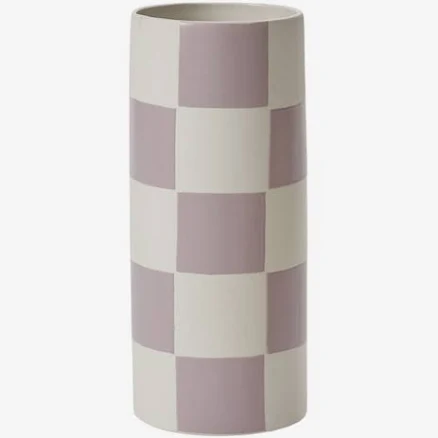 Leif Checkered Ceramic Vase