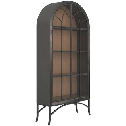 Marbella Black Metal Arched Cabinet
