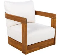 Teak Wood Outdoor Lounge Chair with C...
