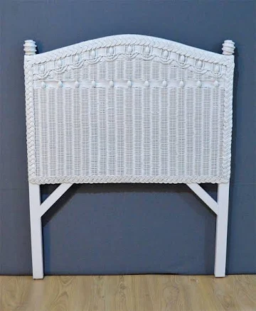 Wicker Headboard, Twin White Victoria...