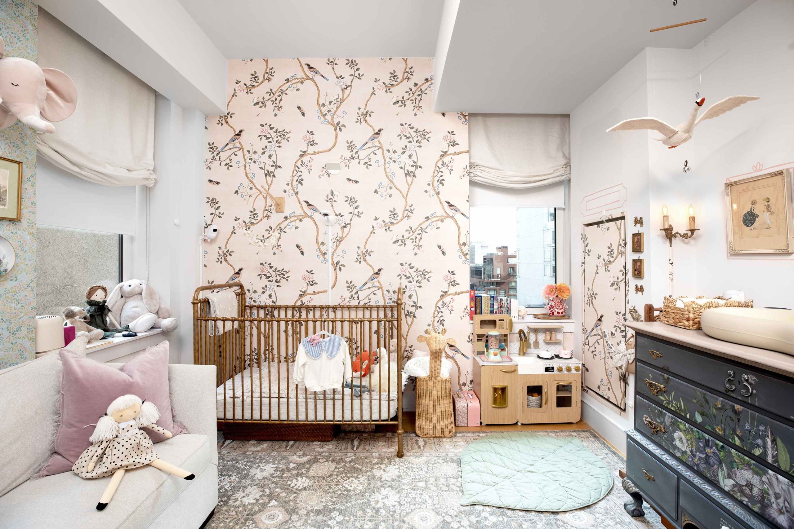 This NYC Girl's Nursery Has Whimsical Chinoiserie Wallpaper | Cubby