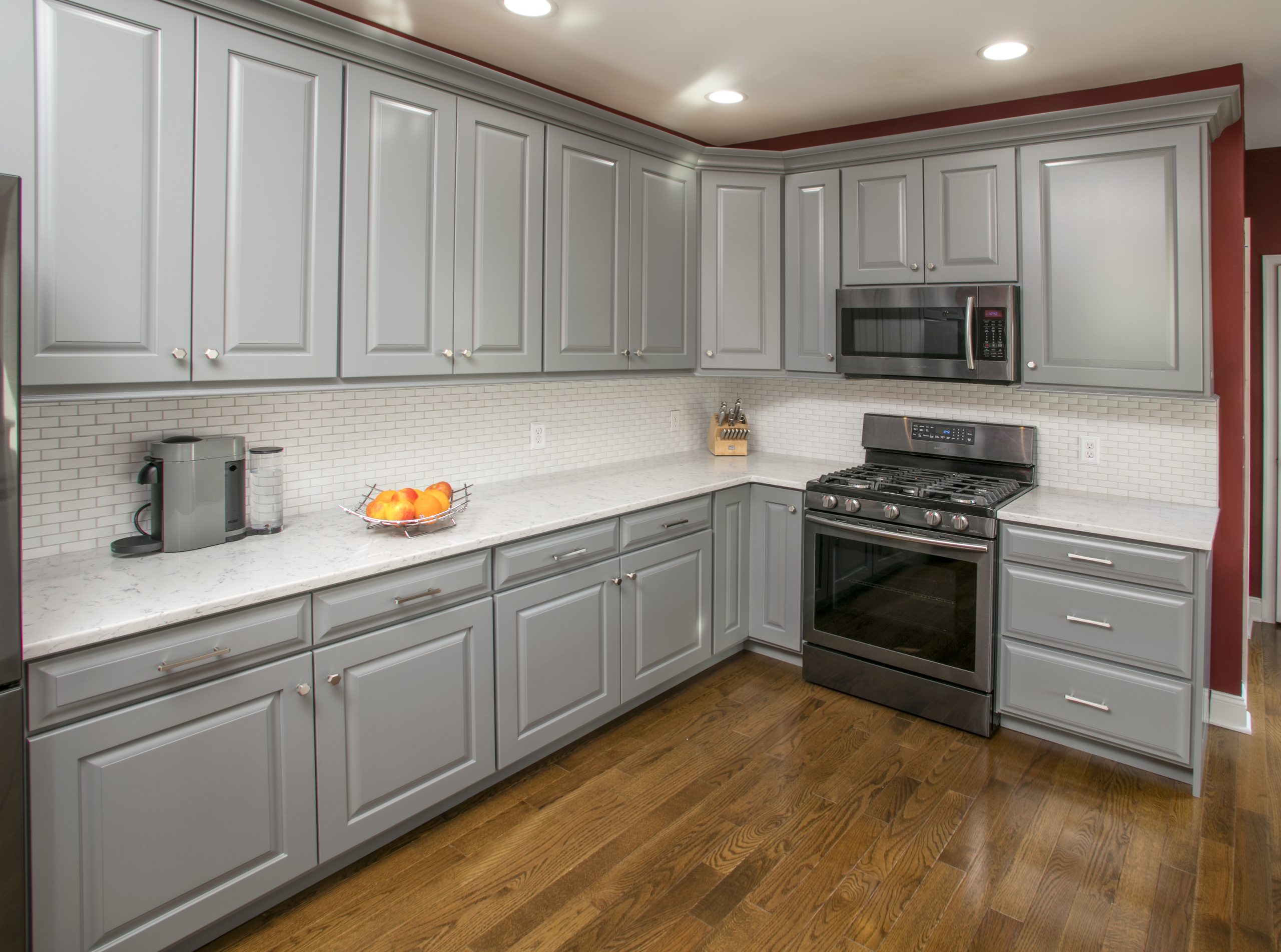 Transitional Grey Kitchen Cabinet Refacing | Let's Face It