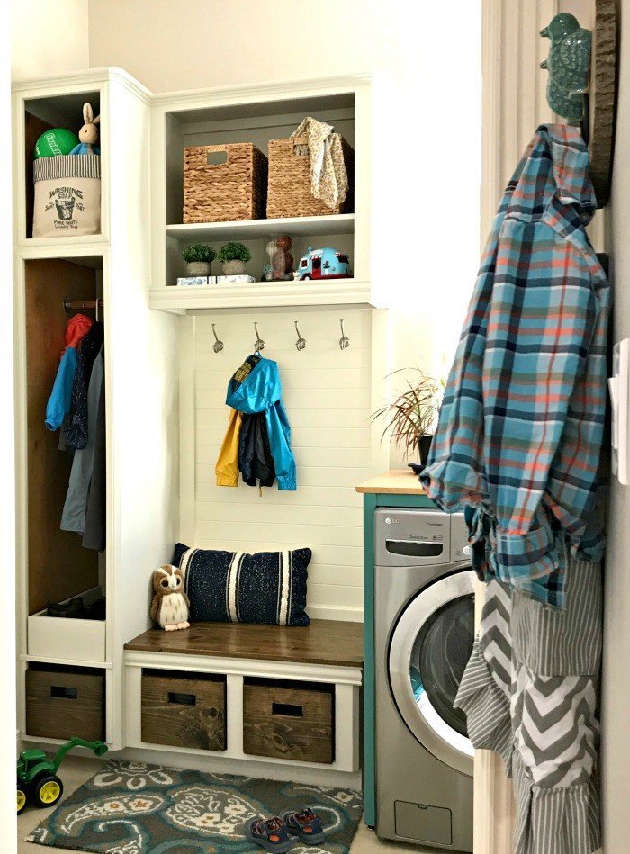 Turning A Cabinet Into A Bench To Put A Mudroom In A Laundry Room - Abbotts At Home