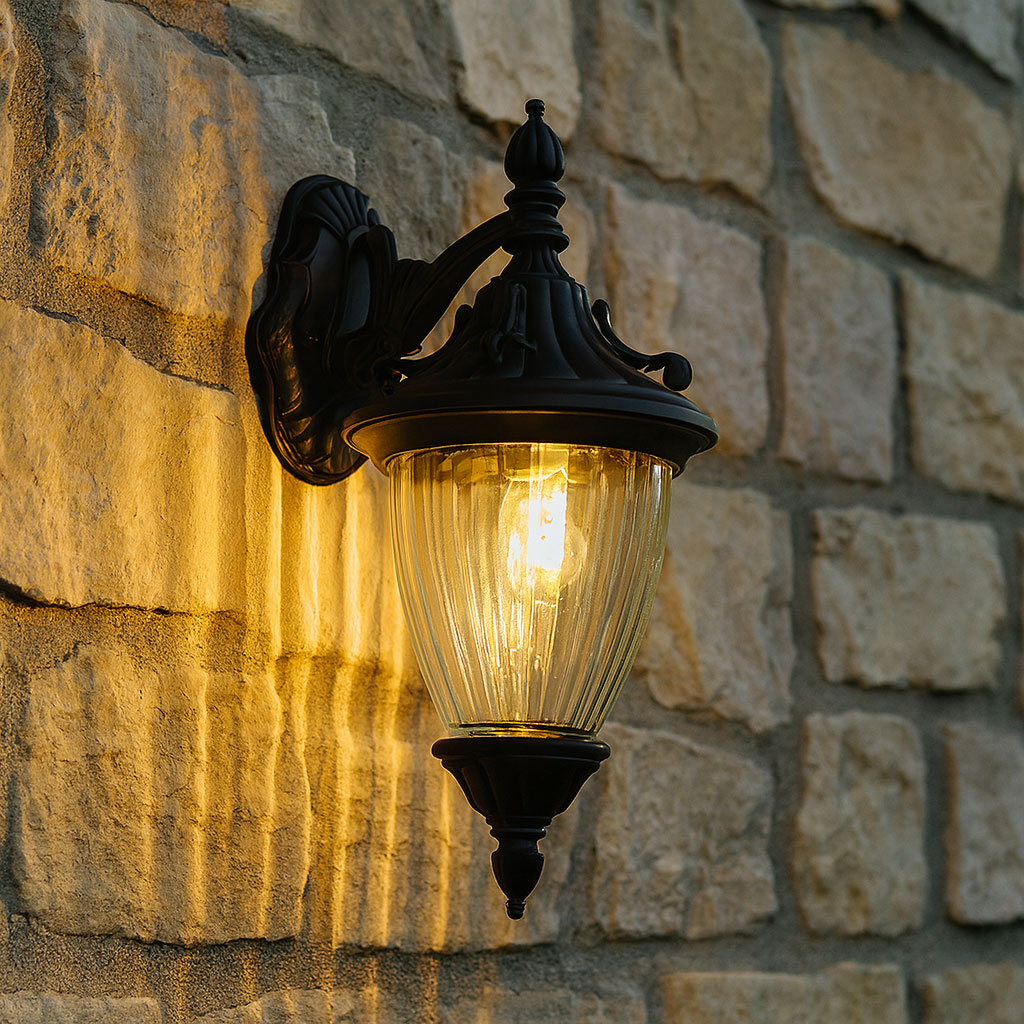 Victorian Outdoor Wall Light Down Facing Black | Lighting Style