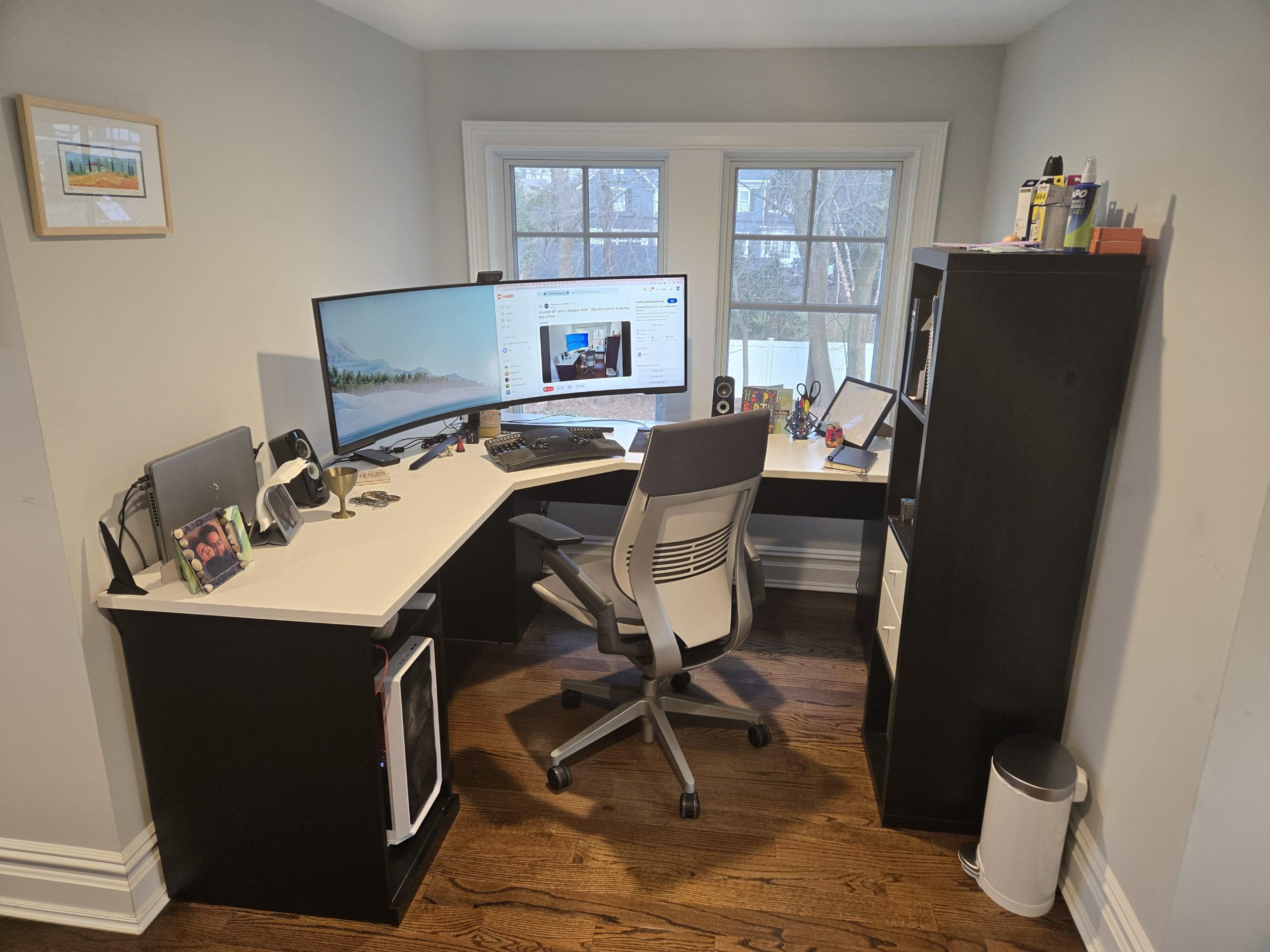 Work from home L-shaped setup : r/battlestations