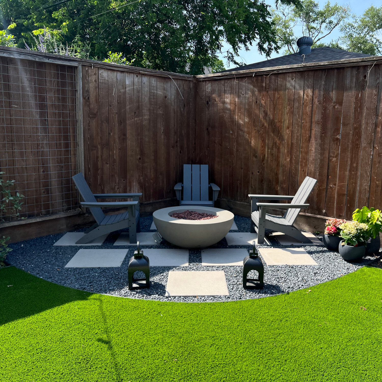 16-ft Modern Circular Paver Patio & Fire Pit Installation
