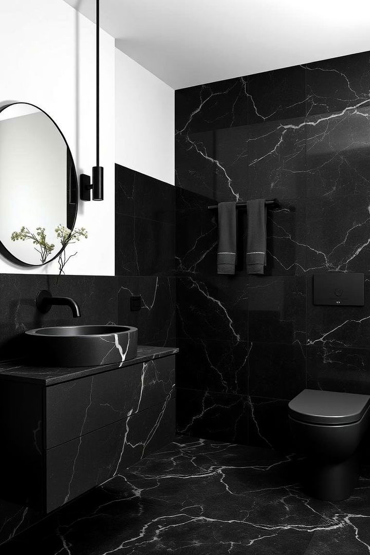 22 Black Marble Bathroom Ideas for Luxurious & Moody Atmospheres - Lost At E Minor