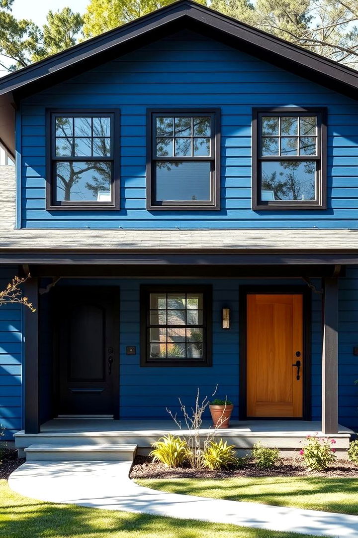 22 Blue House With Black Trim Exterior Design Concepts - Lost At E Minor