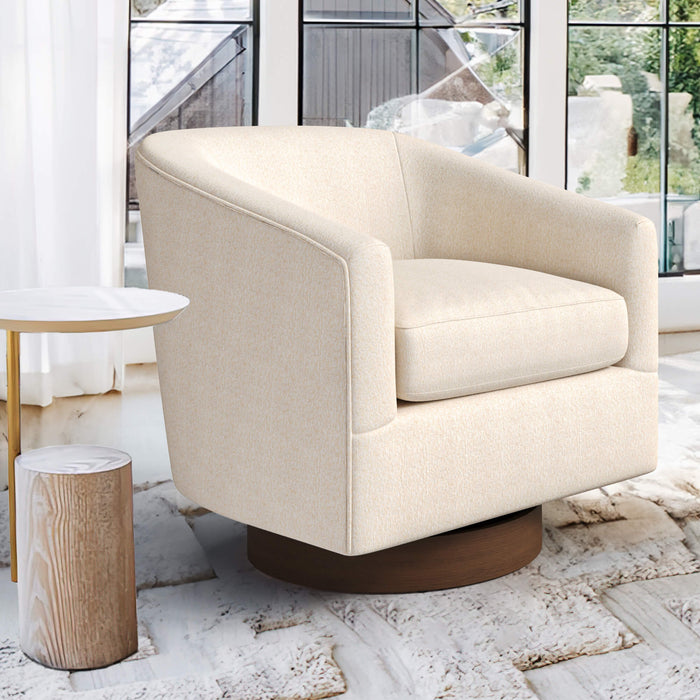 360° Swivel Upholstered Accent Chair, Fabric Single Sofa with Back and Armrest — LUE BONA®