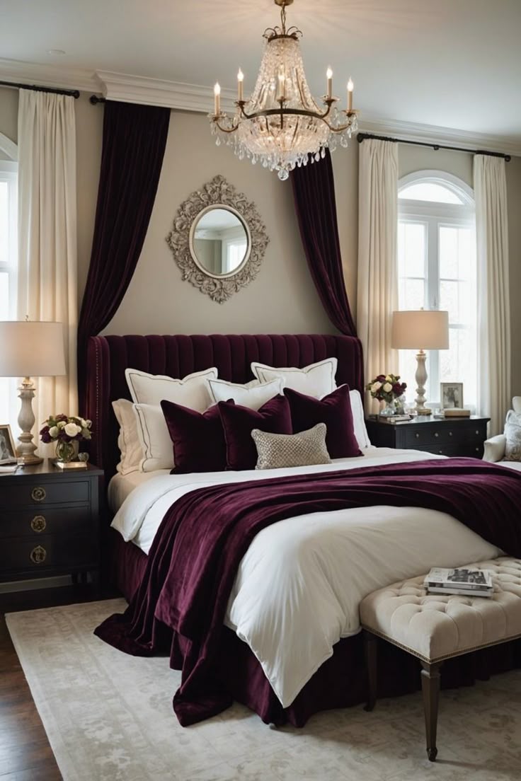 37 Sophisticated Burgundy Bedroom Decor Ideas - DigsDigs