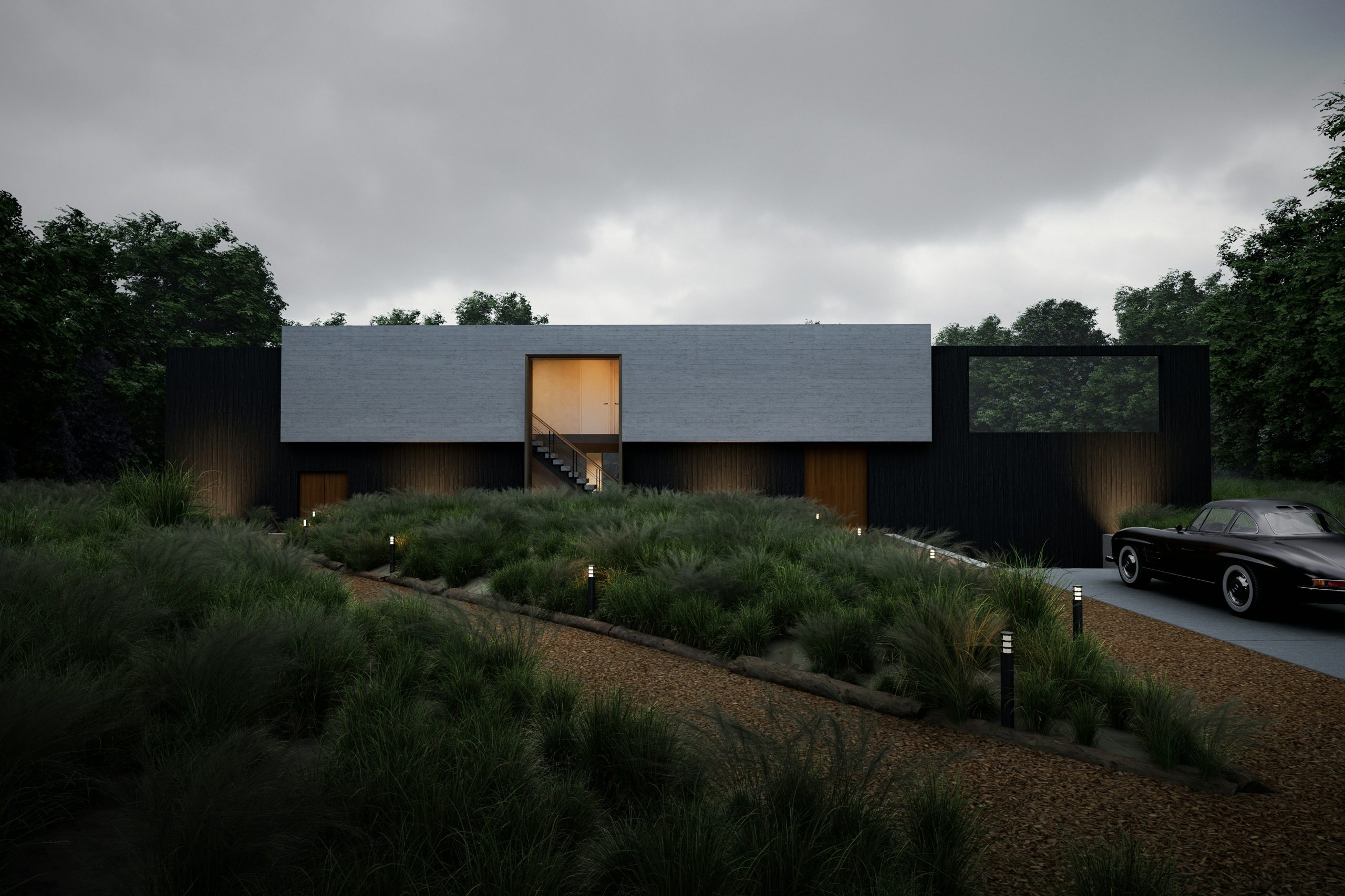 A luxury villa embraced with nature by Dennis van Dooijeweert. Rendered with D5 Render, the real-time ray-tracing rendering solution https://www.d5render.com/.