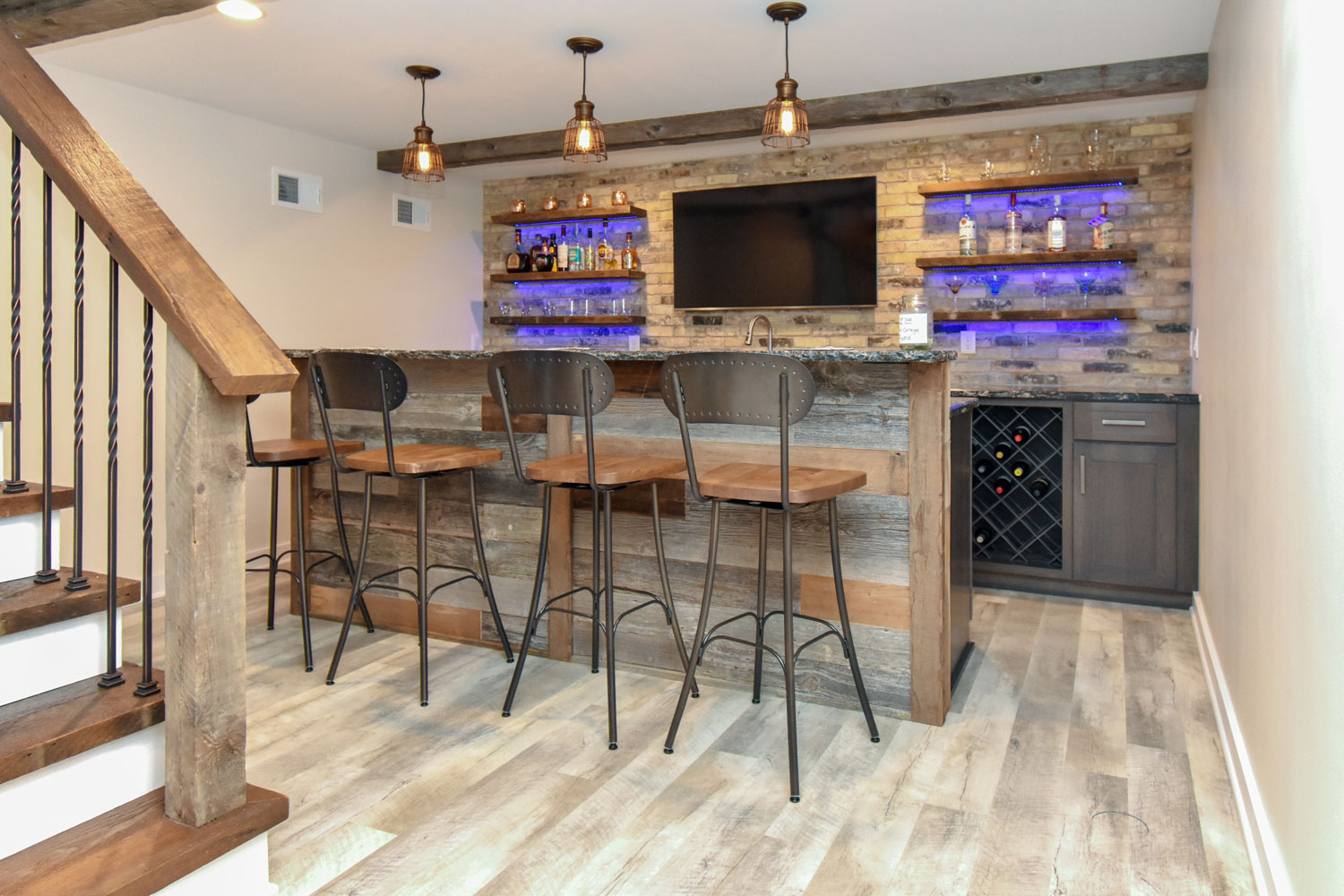 Barnwood Basement Remodel - Kowalske Kitchen & Bath