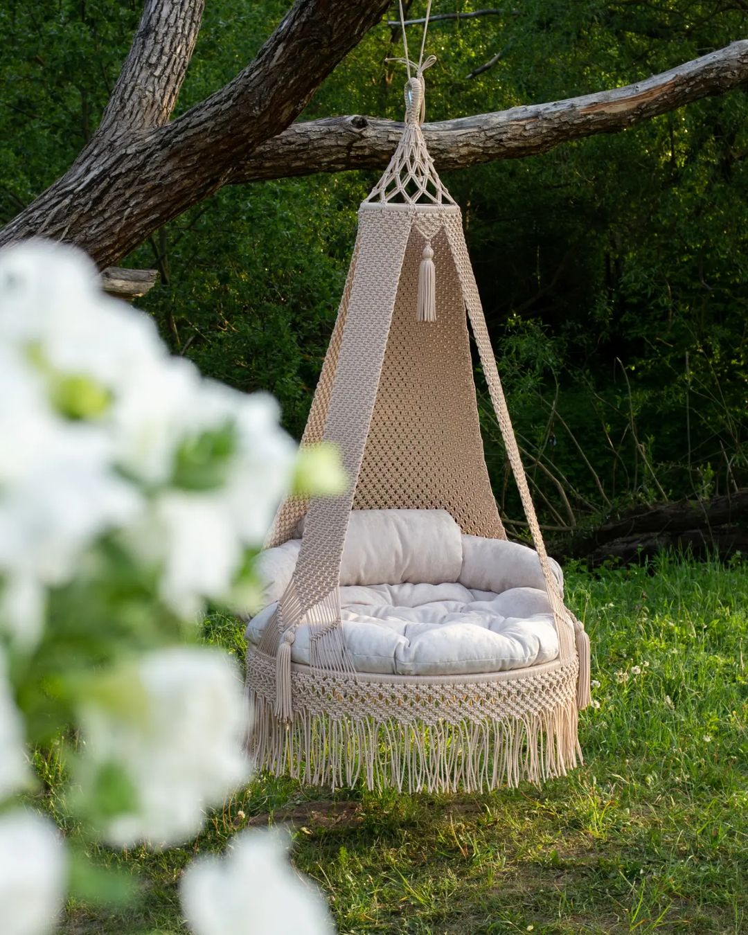 Beautiful Bohemian Macrame Hanging Hammock Swing Chair buy online | SN Handicrafts